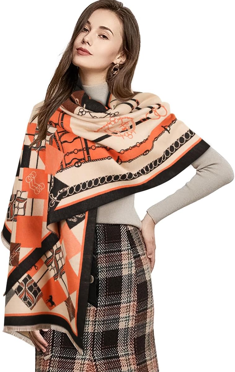 EXTREE Scarfs for Women Pashmina Silky Shawl Wrap for Evening Dressing Blanket Open Front Poncho Cape - Image 4